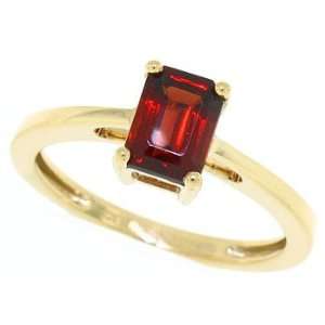 1.00ct Emerald Cut Garnet Ring in 10Kt Yellow Gold 8 