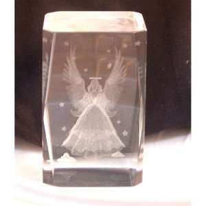  Angel and Stars Laser Art Crystal