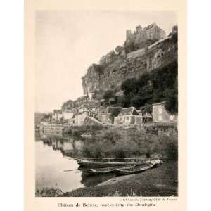  1929 Halftone Print Landscape Architecture Chateau Beynac 