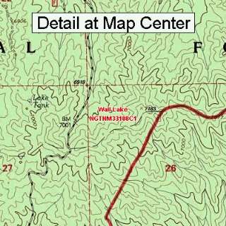 USGS Topographic Quadrangle Map   Wall Lake, New Mexico (Folded 