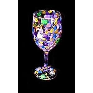 Wines & Vines Design   Hand Painted   Wine Glass   8 oz.:  
