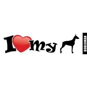  Dog Bumper Sticker/Decal   I love my Doberman: Everything 