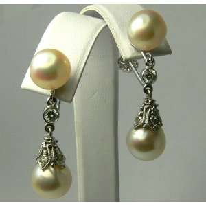  Antique Pearl & Diamond Earrings 