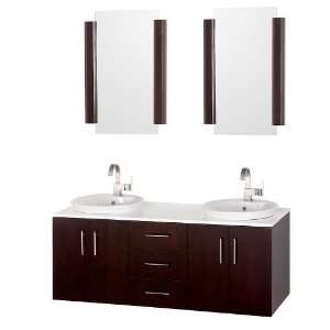   Bathroom Vanity Set   Espresso with Double Mirrors