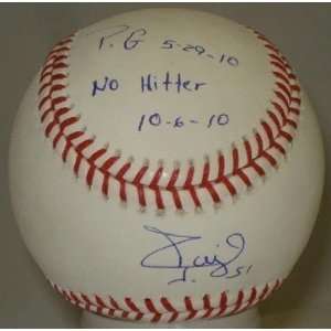  Signed Carlos Ruiz Baseball   2x insc NO HIT JSA 