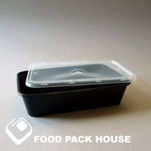  SKPR500B 16oz Black Rectangular Take Out Containers   150 