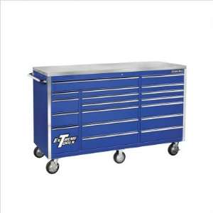    72 18 Drawer Triple Bank Roller Cabinet in Blue