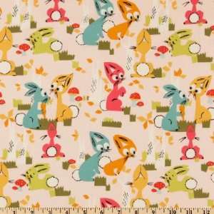  44 Wide Riley Bunnies Pink Fabric By The Yard: Arts 