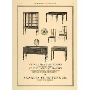 1919 Ad Buffet Table China Cabinet Skandia Furniture Co   Original 