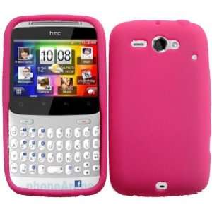  For HTC Status Soft Silicone Case Cover Skin Protector Pink + Free 