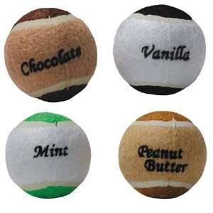   Balls 4 Pack, 1 Chocolate, 1 Vanilla, 1 Mint and 1 Peanut Butter Pet