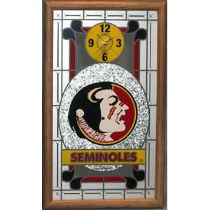 Florida State Seminoles Framed Glass Wall Clock:  Sports 