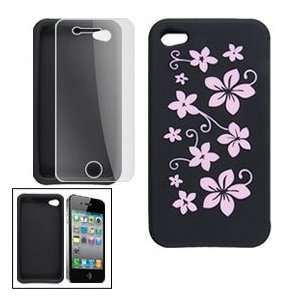   Skin Case w Screen Guard for iPhone 4G 4 Cell Phones & Accessories