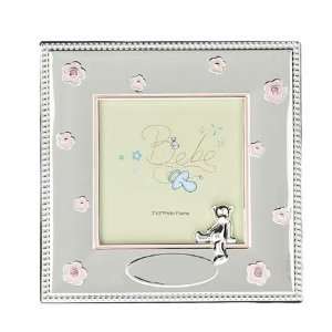   Silver plated photo frame   for a girl   takes 3 x 3 inch photo Baby