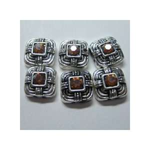   Square Pyramid Metal Casting Sliders Crystal Copper