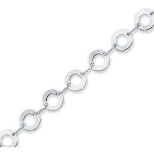    14k White Gold Modern Style Ringlets Ankle Bracelet. Jewelry