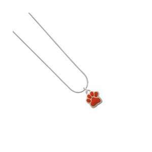  Small Orange Paw Snake Chain Charm Necklace [Jewelry 