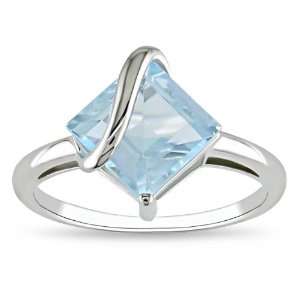   Silver 3 1/6 CT TGW Square Sky Blue Topaz Fashion Ring: Jewelry