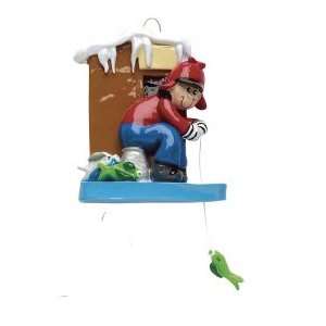  2538 Ice Fishing Personalized Christmas Ornament: Home 