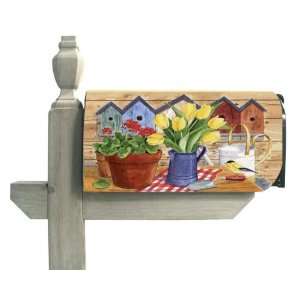    Tulips and Coffee Pot Magnetic Mailbox Cover Wrap