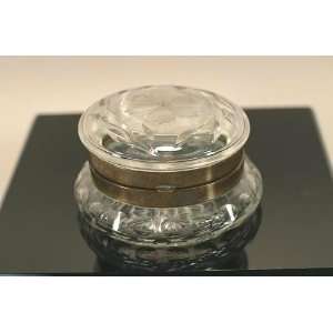 Cut Glass Powder Jar 