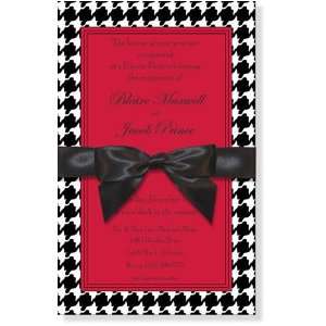 : Retirement Party Invitations   Houndstooth Red with Bow Invitation 