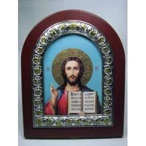 JESUS CHRIST Orthodox Icon Canvas Wooden Frame (7x5.5inch 18x14 cm)