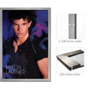  Silver Framed Taylor Lautner Poster Twilight Blue 