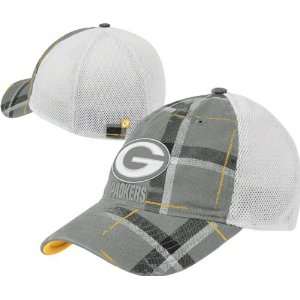  Green Bay Packers Retro Sport Plaid Flex Mesh Hat: Sports 