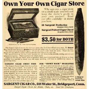  1909 Ad Sargent Cigar Co. Store Chest Tobacco Vintage 