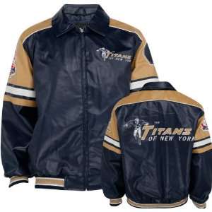New York Titans 2009 AFL Faux Leather Jacket:  Sports 