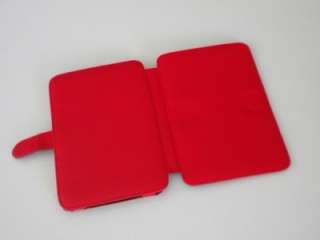 RED LEATHER CASE COVER WITH LED READING LIGHT FOR  KINDLE 3 3G 
