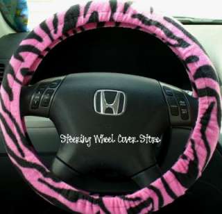 Car Steering Wheel Cover Soft Pink Zebra Print NEW  