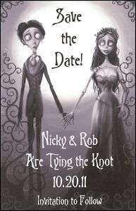Corpse Bride Groom Gothic Save the Date Wedding Magnets  