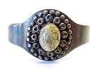 Vintage Los Ballesteros Agate Sterling Silver Cuff Bracelet; TAXCO ~ 6 
