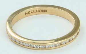 ZALES 14K Gold Diamond Wedding Anniversary Band Ring 6  