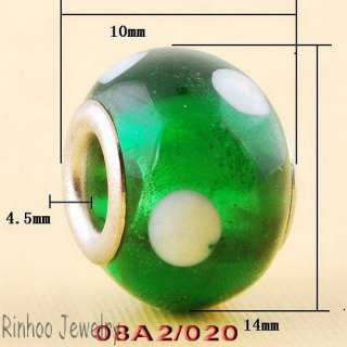   Spots Lampwork Murano Glass Spacer Charms Beads Jewelry Finds  