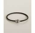 david yurman black braided leather silver diamond clasp bracelet