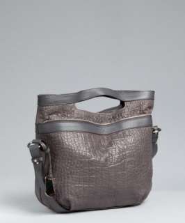 Furla grey pebbled leather Agata Bandoliera convertible bag