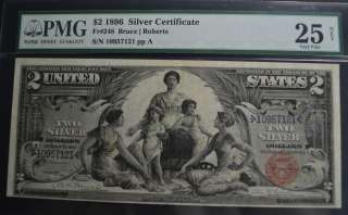1896 $2 SILVER CERTIFICATE EDUCATIONAL NOTE US CURRENCY LOT 992  