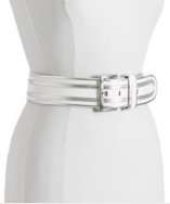 style #301764301 white metallic trim leather Raya belt