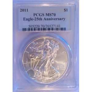 2011 American Silver Eagle Bullion Coin Graded MS 70 by 