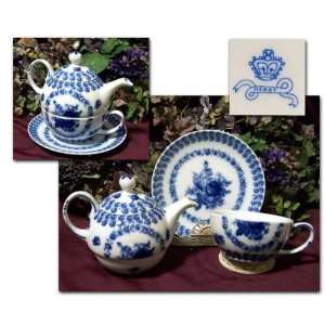 Beautiful Blue Floral Tea Set:  Home & Kitchen