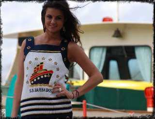Vintage 90s Nautical Sailor Boat O Ring Mini Dress  