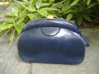DISTINCTIVE! BIRLY 60s Made England Blue Leather Purse  