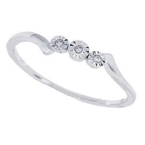   Stone Diamond Engagement, Wedding ,Promise Ring in 10Kt White Gold 5
