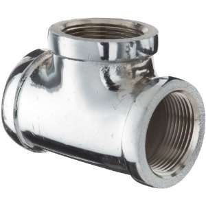 Chrome Plated Brass Pipe Fitting, Tee, 3/8 NPT Female:  