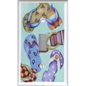  Flip Flops Beach Single toggle Switch Plate: Home 