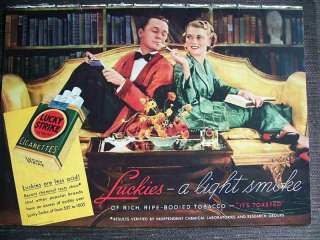 1936 Lucky Strike Cigarettes Duncan Phyfe Sofa Ad  