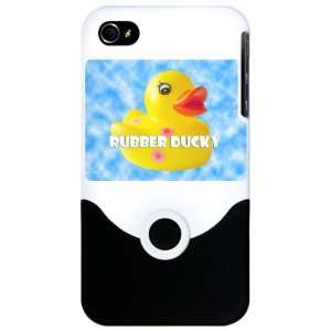   iPhone 4 or 4S Slider Case White Rubber Ducky Girl HD 